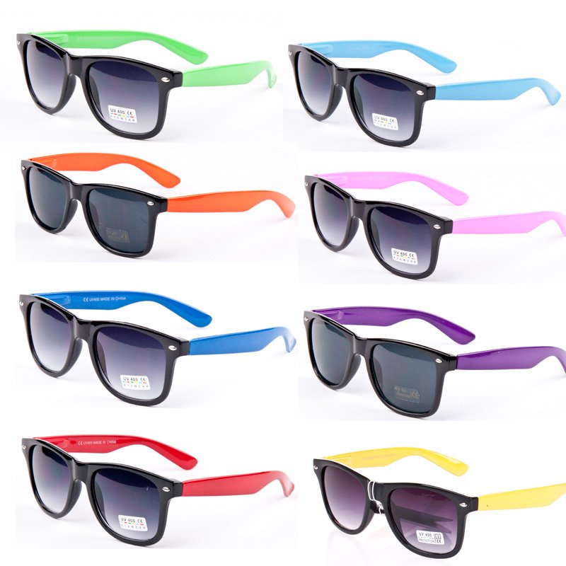12Pcs/Lot Free Shipping 2013 Fashion Colorful Sunglasses Women Brand New Classical Wayfarer Sunglasses Black With Different Legs