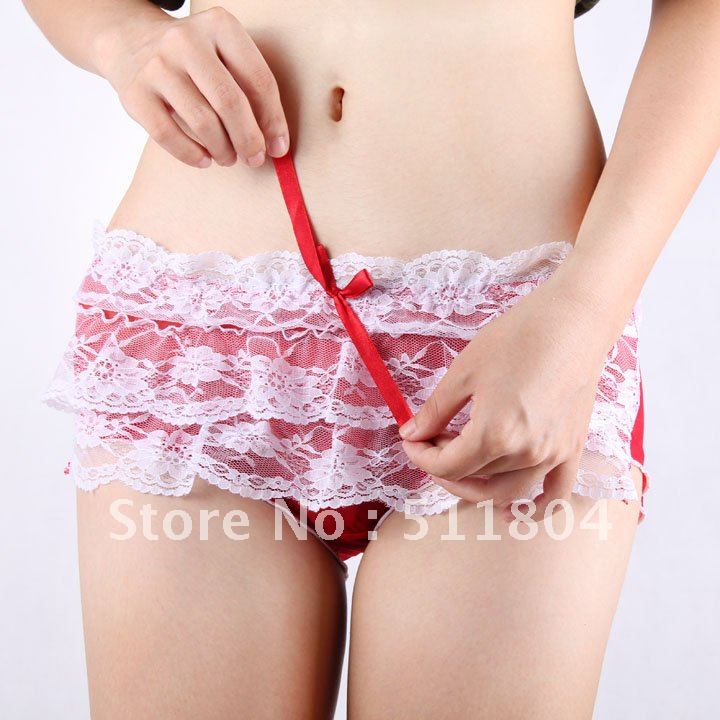 12pcs/Lot Free Shipping!  Low-waist Sexy Ladies Cake Gauze Briefs/ Women Panties /Lace Underwear