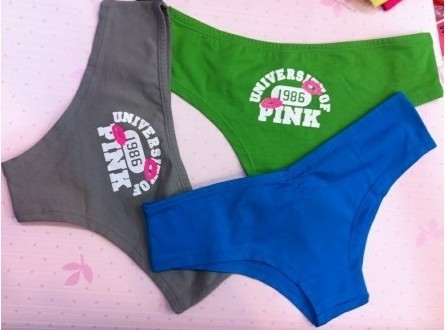 12pcs/lot Free shipping VS Pink panties, womens panties, ladies panties, Cotton panties, universty pink -- Love Pink