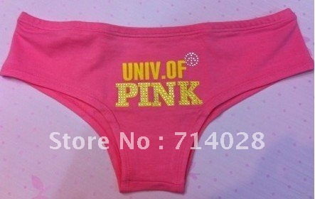 12pcs/lot Free shipping VS Pink UNIV. OF PINK panties, womens panties, ladies panties, Cotton panties, three colors