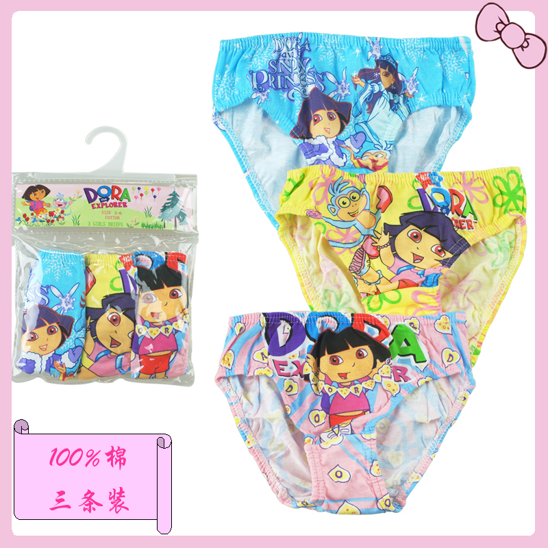 12pcs/pack Children's clothing female child dora 100% cotton child panties baby children cartoon briefs child panties