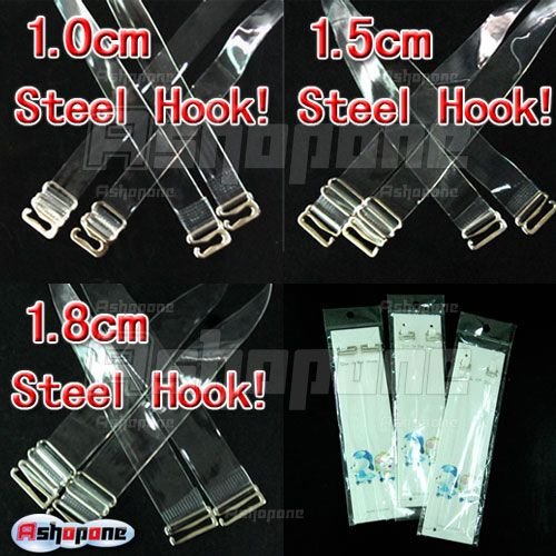 12x New Clear Invisible Detachable Adjustable Bra Straps Width 1.0cm/1.5cm/1.8cm Free Shipping