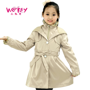 13 girls clothing autumn 2012 child trench outerwear overcoat female big ploughboys plus size