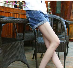 13 spring and summer female roll-up hem hole small fresh loose plus size facings denim shorts