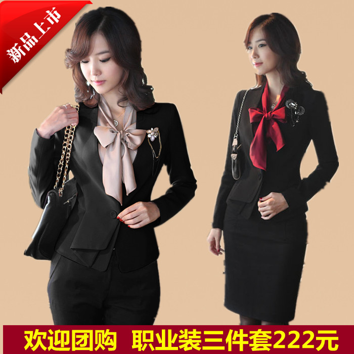 13 spring ol slim work wear piece set suit set work wear suit sz