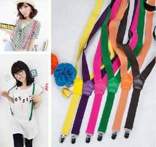 1304 all-match fashion candy color elastic suspenders spaghetti strap suspenders 75g