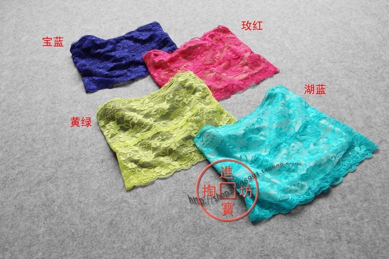 134710 ! all-match multicolour candy color elastic lace tube top tube top