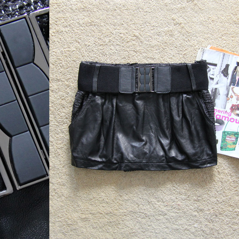 139 riaixion genuine leather all-match belt sheepskin leather skirt bust skirt slim hip short culottes