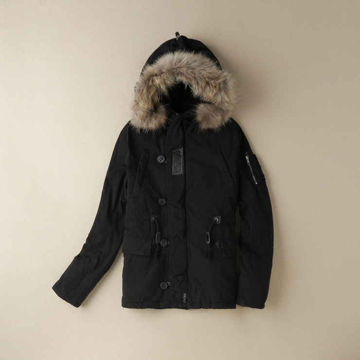 13sw0013 raccoon fur classic n3 b long design wadded jacket massifs
