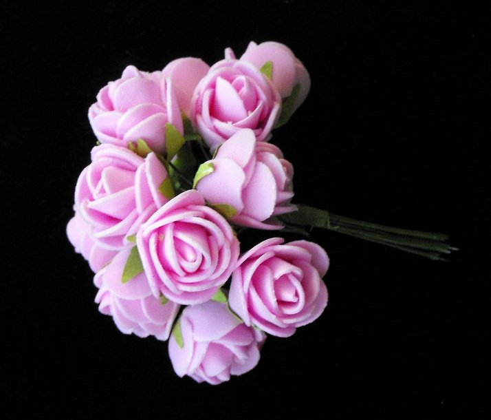 144 Pink Foam Mini Rose Flowers-Wedding Flowers  Free Shipping