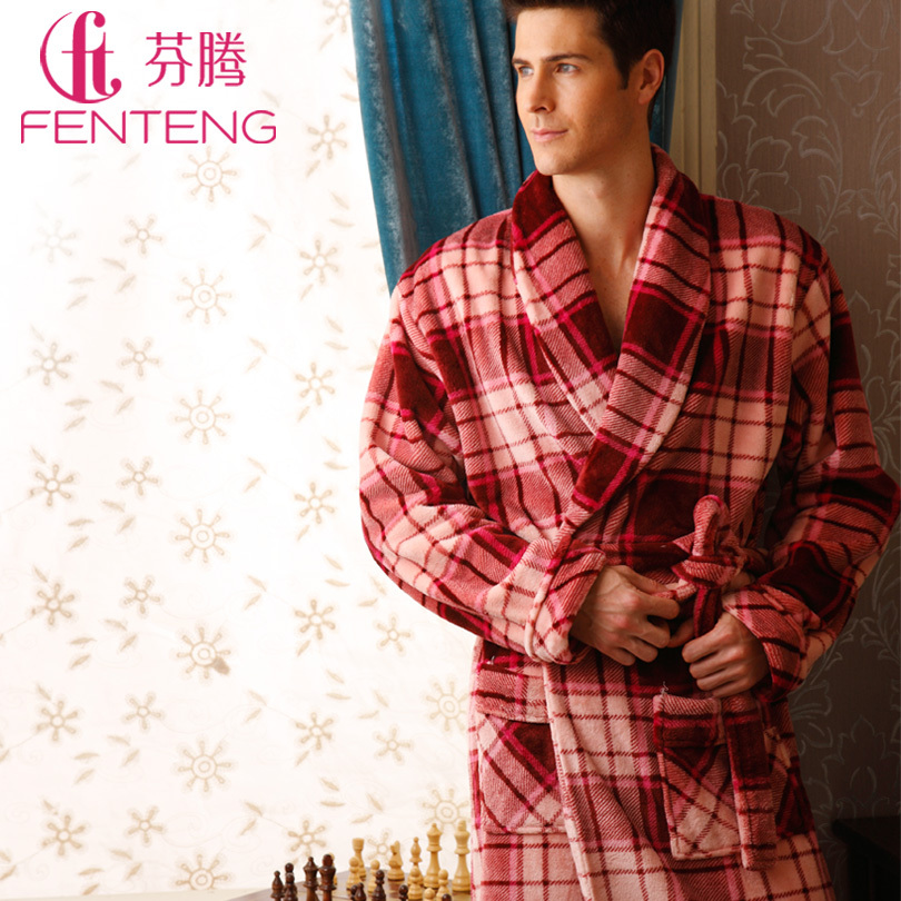 149 sleepwear 2012 male comfortable casual thickening coral fleece lounge robe