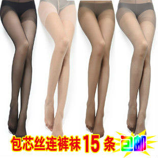 15 double LANGSHA stockings ultra-thin Core-spun Yarn pantyhose female plus file
