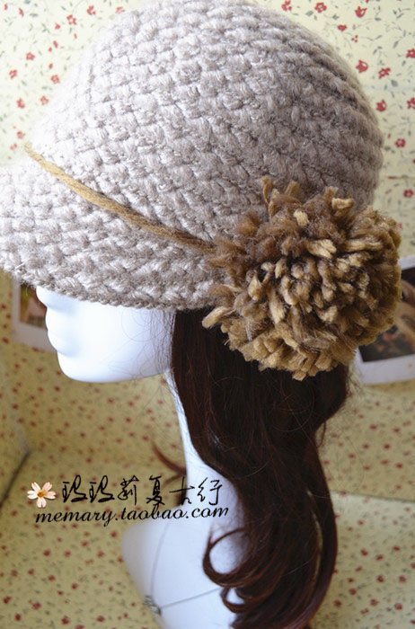 15$Mini Order Autumn and winter women's winter knitted sheep knitted hat flower 2012