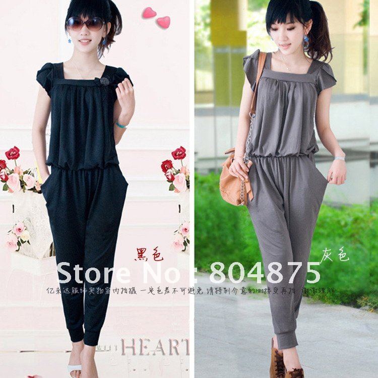 $15 off per $150 order 2012 New Women's jumpsuit Square Collar,Causal and Popularity (Drop Shipping Support)