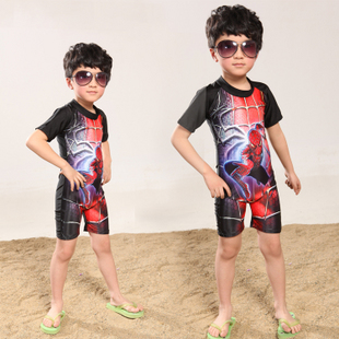$15 off per $150 order Child swimwear male child swim trunks short-sleeve one piece sun child baby swimwear