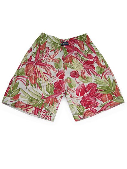 $15 off per $150 order Cotton Women's Shorts Pants Casual Hawaiian Beach Style Red Leaves Prints Retail Seniya&Coozy