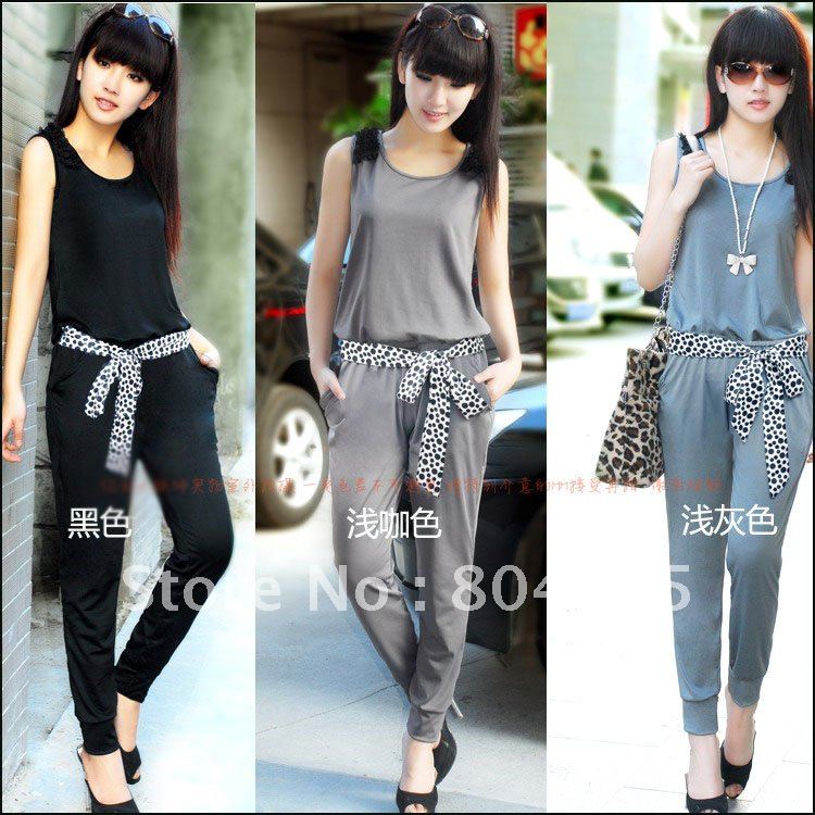 $15 off per $150 order Hot Sale 2012 New Summer  Women's Causal jumpsuit,vest joined clothing (Drop Shipping Support)