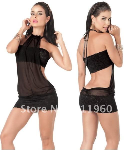 $15 off per $150 order New Womens Sexy Dress white and black two colour Clubwear Casual Petticoat Backless Sets G-string