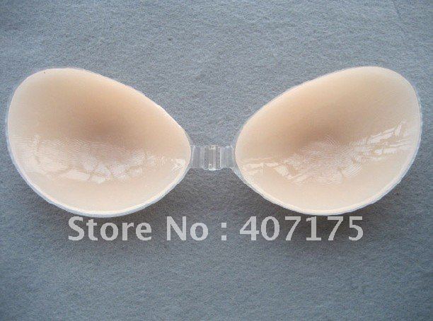 150pcs/lot free shipping New Un Bra Nude Strapless Self Adhesive Silicone Chest pad