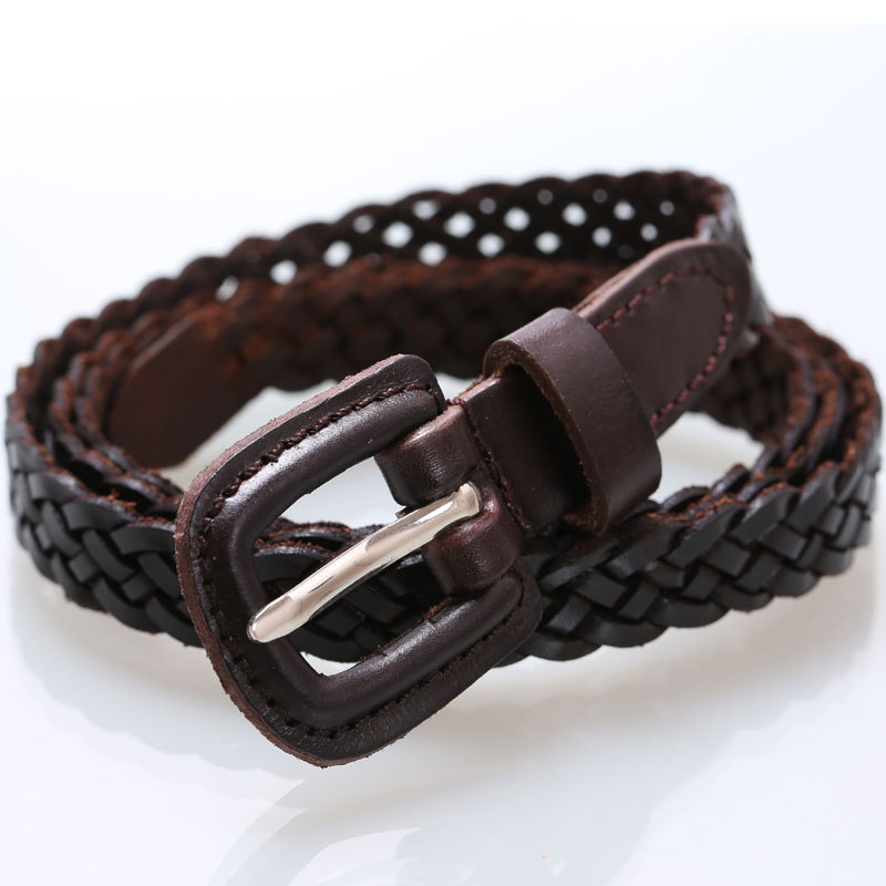 154 genuine leather first layer of cowhide vintage women's thin belt knitted belt women's strap decoration belt