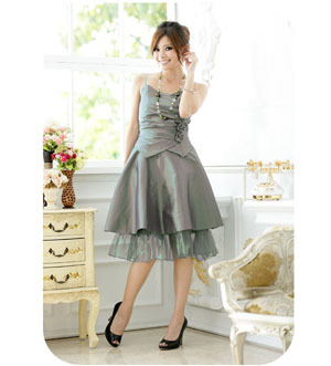 1576 free shipping 2012 hot sale and best price solid color v-neck strap woman satin rose flower dancing club formal dress