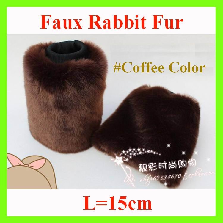 15cm(5.9") Autumn Winter Coffee Color Faux Fur Leg Warmers Socks For Lady Women Boot Cuff Fluffy Soft Furry 2012 Free Sale