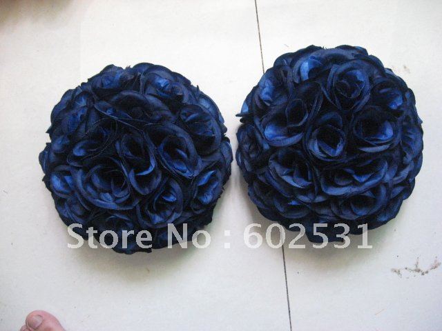 15cm wedding silk kissing ball meeting place decoration dark blue-plastic inner,celebration flower ball,party decoration