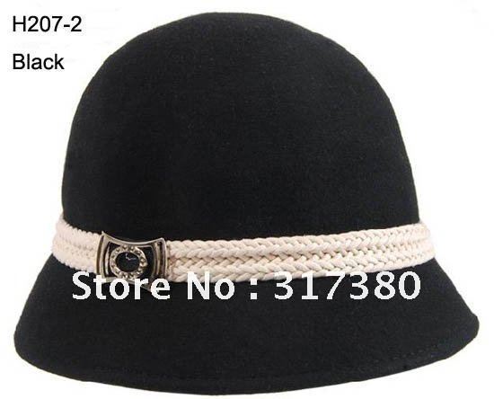 15pcs Classic Women Wool Solid Colors Bucket Hats Stylish Cloche Felt Hat Bowler Cap Spring Winter Fall 2012 New Dress Caps