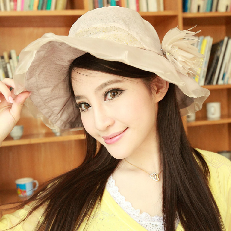 16 double layer skirt sunbonnet soft chiffon petals sun hat princess hat
