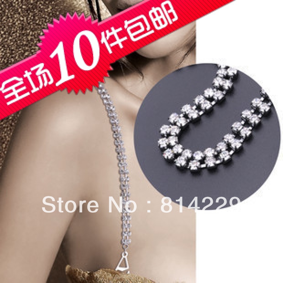 1613 double rhinestone shoulder strap pectoral girdle underwear shoulder strap invisible tape bra belt halter-neck