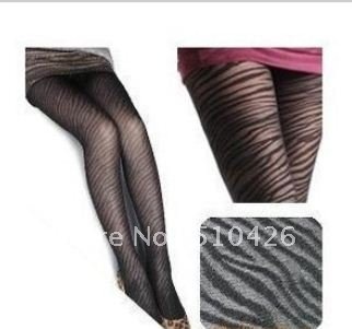 1636 America and Europe pop super show thin zebras jacquard pantyhose silk stockings free shipping