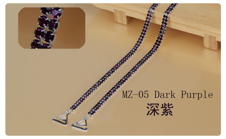 16pair/lot fashion Dark Purple Double row Crystal Diamond Bra straps/Shoulder Bra straps wholesale. Free Shipping
