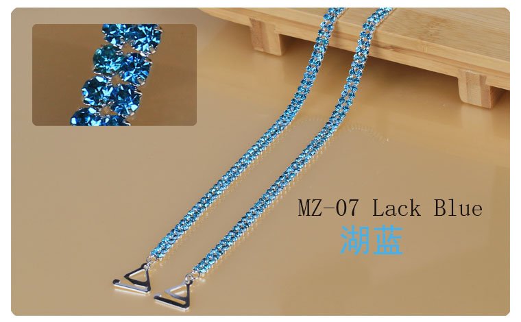 16pair/lot fashion Lack Blue Double row Crystal Diamond Bra straps/Shoulder Bra straps wholesale. Free Shipping