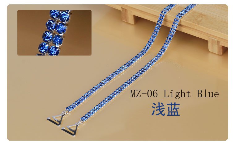 16pair/lot fashion Light Blue Double row Crystal Diamond Bra straps/Shoulder Bra straps wholesale. Free Shipping