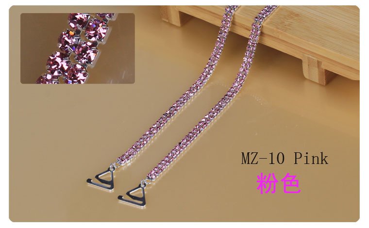 16pair/lot fashion Pink Double row Crystal Diamond Bra straps/Shoulder Bra straps wholesale. Free Shipping