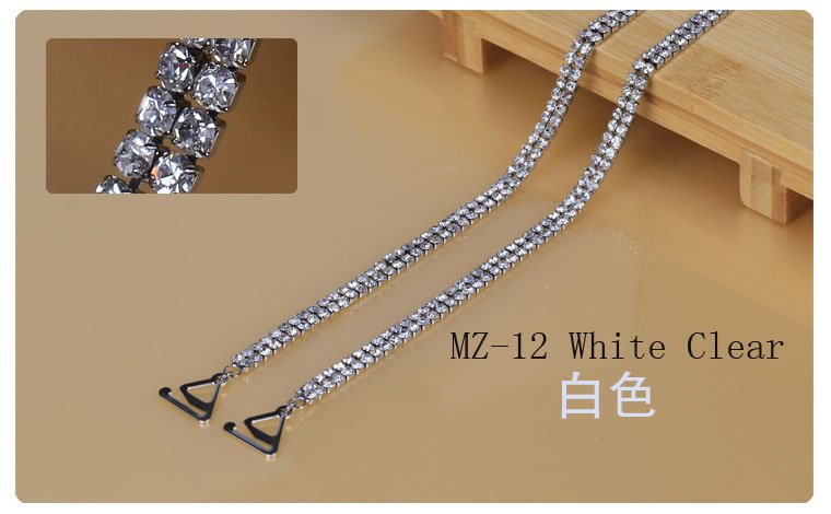 16pair/lot fashion WHite Clear Double row Crystal Diamond Bra straps/Shoulder Bra straps wholesale. Free Shipping