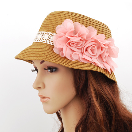 17 M38 laciness rose summer women's hat strawhat millinery sunbonnet