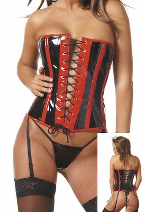 17% OFF Free shipping Strapless red leather corset Sexy pvc lingerie wear club wear bustier Fashion shaper S M L XL S5125