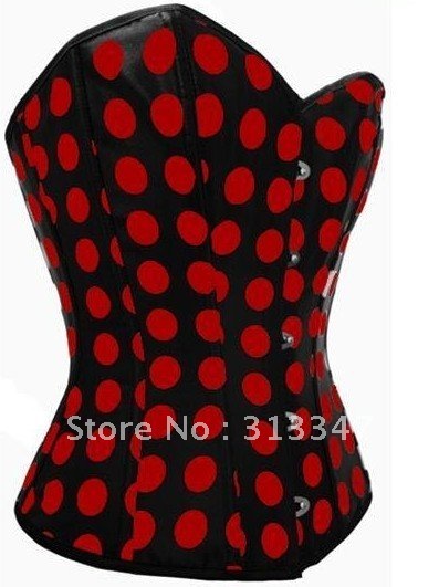 17% OFF! on sale  Free shipping Sexy red polka dot strapless corset dress women bustier lace lingerie S M L XL XXL KC2108