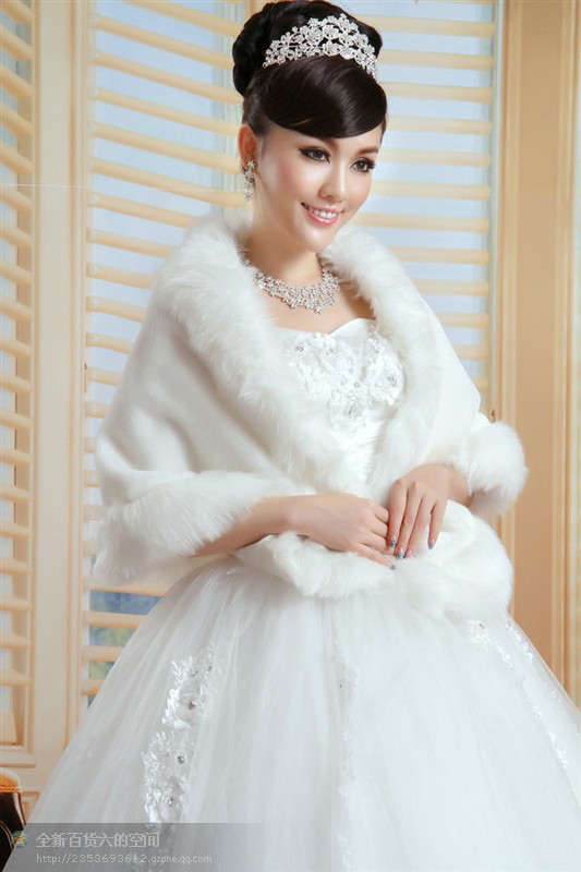 17New White Wedding Faux Fur Shrug Wraps Bridal Special Occasion Shawls