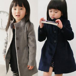 18 2012 autumn and winter brief stand collar baby child girls clothing outerwear trench overcoat 5326