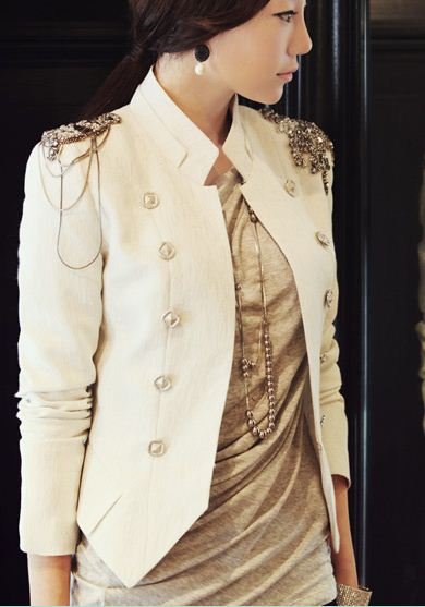 18 free shipping 2013 fashion newest women ladies jacket Napoleon epaulet coat suit blazer outerwear overcoat/1pcs