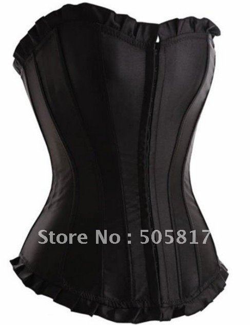 18% OFF!  4 colors New ladies body lift shaper Sexy boned corset bustier G-String black red purple white S M L XL  KC013
