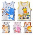 1806 Free shipping baby boys girls cartoon printed Cotton vest kids summer sports tank tops children sleeveless t-shirt