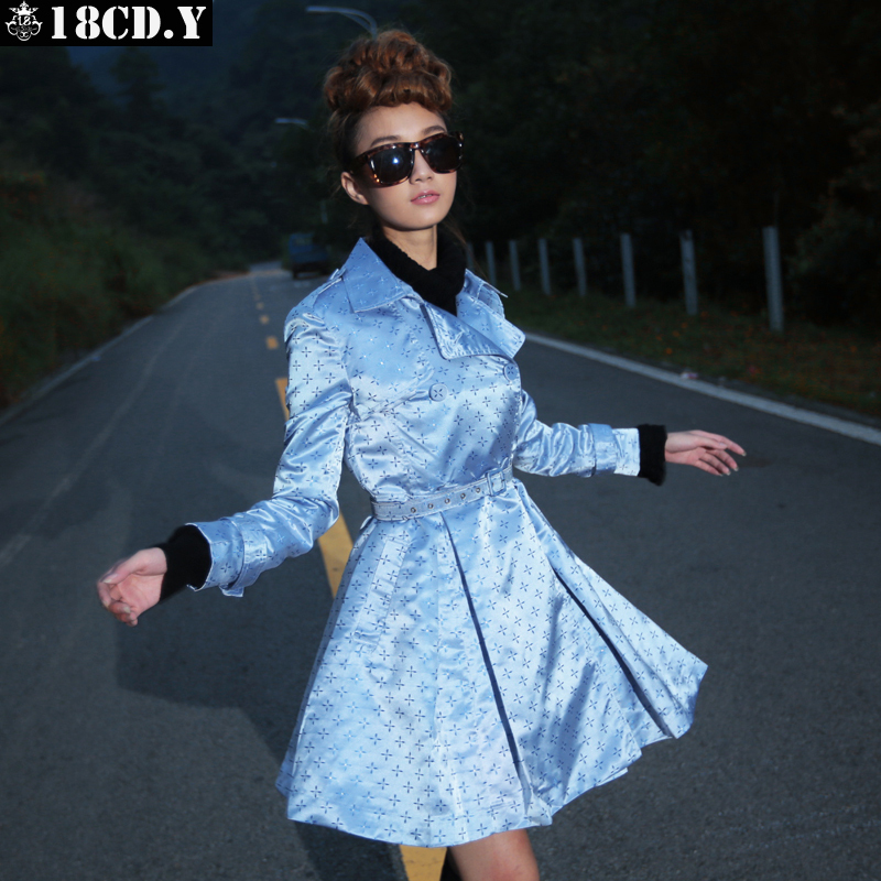 18cdy 2013 spring overcoat plus size casual loose medium-long outerwear