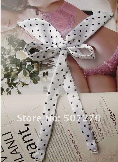 190pcs/lot - Multiply colors Sexy Chiffon Dot Bowknot Women Hanging neck Strapes For Bra Ladies Gallus For Summer - B001