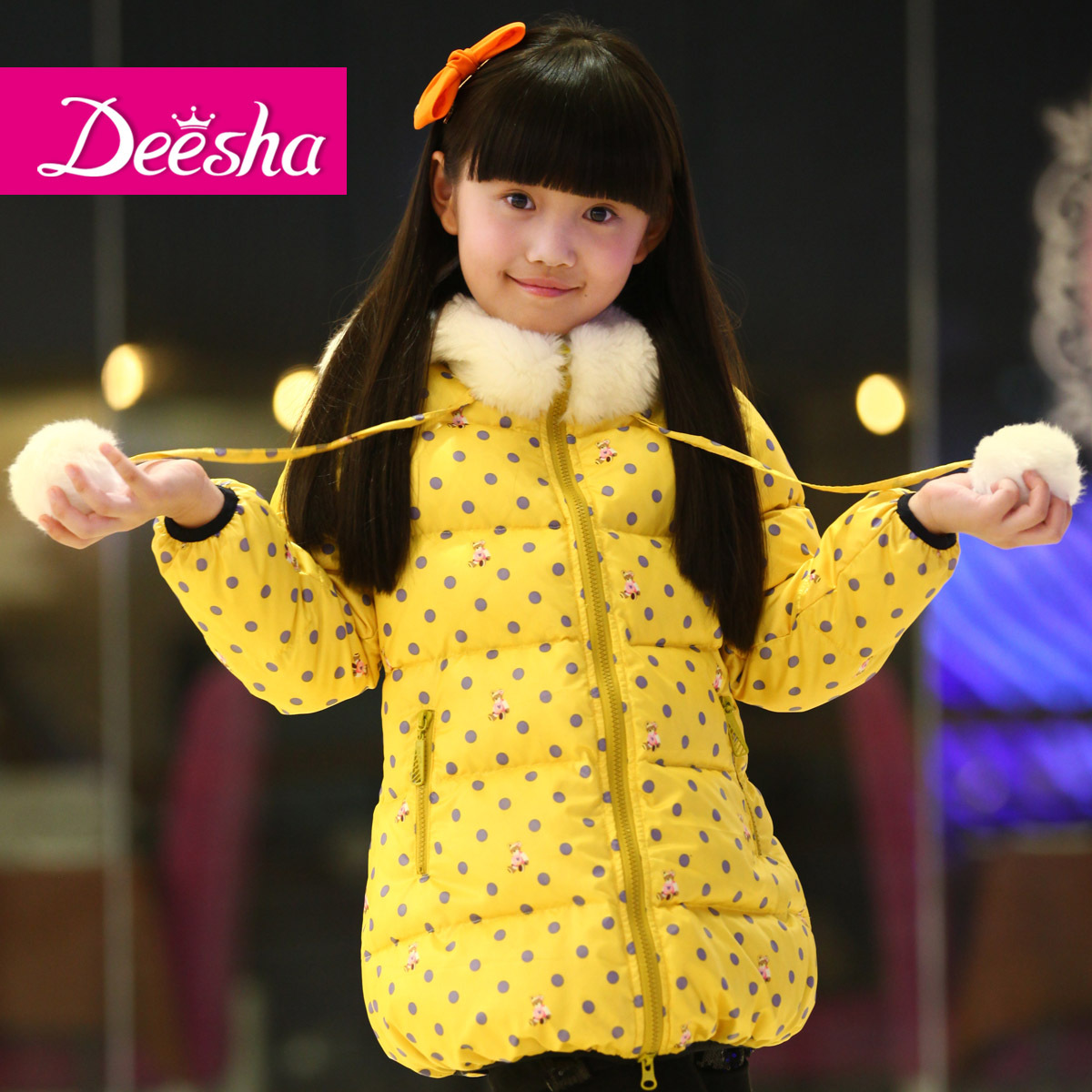 199 DEESHA children's clothing female child autumn and winter 2012 child medium-long down coat clothes
