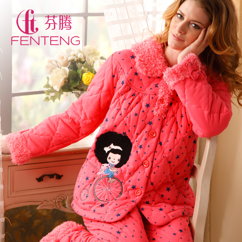 199 sleepwear 2012 women's ascendent thick knitted cotton-padded lounge set