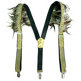 1AM Field arefunctioning accounterment field large female fashion accessories feather suspenders with feather