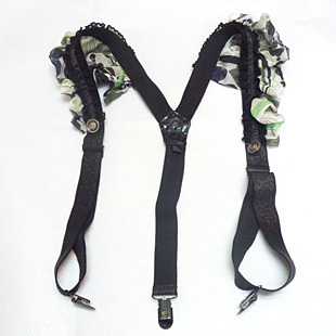 1AM Field arefunctioning field - Women Camouflage green chiffon elastic suspenders 002377